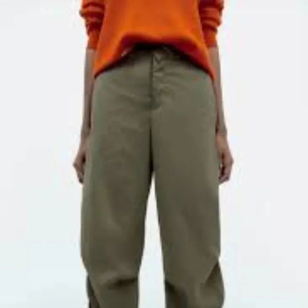 Zara Green Parachute Pants S - Picture 2 of 14